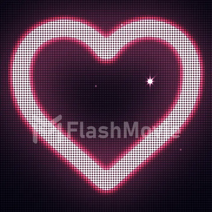 Heart shape on digital screen. Different colors and shapes in my profile.