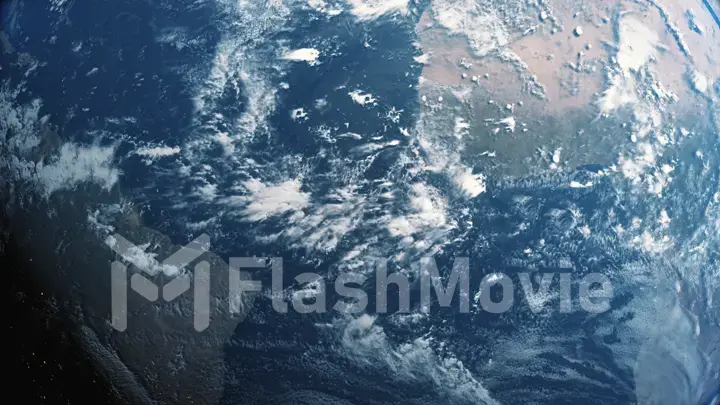 Glow planet Earth view from dark space 3d illustration