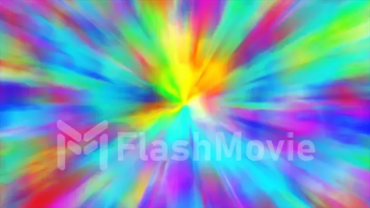 Color neon gradient. Tie Dye Watercolor Background. Moving abstract blurred background. The colors vary with position. Multicolored spectrum. 3d illustration