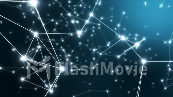 Plexus fantasy abstract technology and engineering background with original organic motion 3d illustration