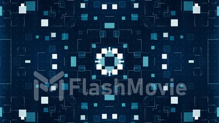 Symmetrical Technological Pattern seamless abstract background