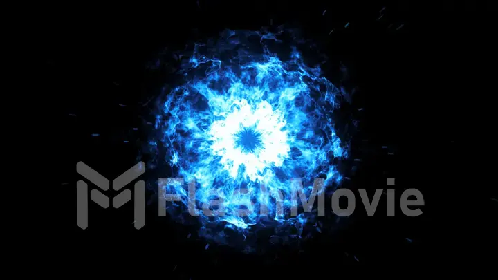 Explosive shock wave on a black isolated background 3d illustration