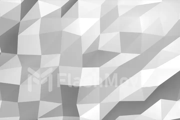 White polygonal geometric surface. computer generated abstract motion background 3d illustration