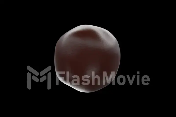 Animation of drops of milk chocolate on an isolated black background. 3d illustration