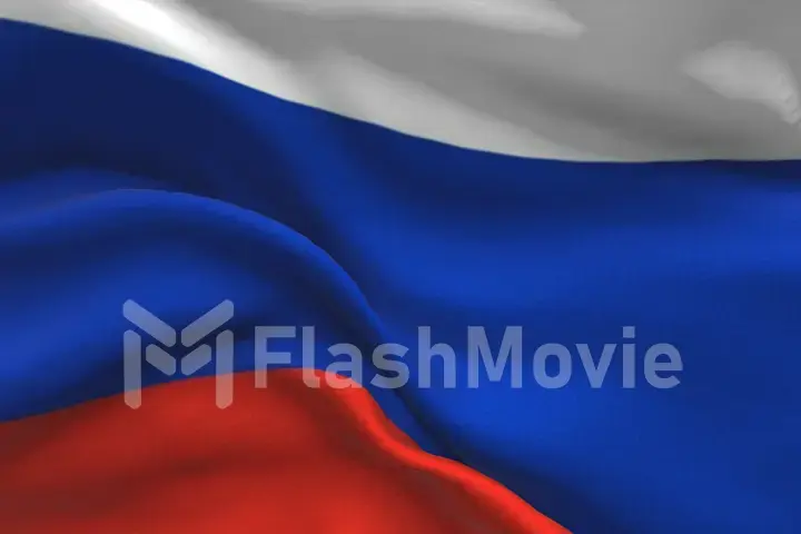 3d illustration of the Russian flag with the emblem fluttering in the wind