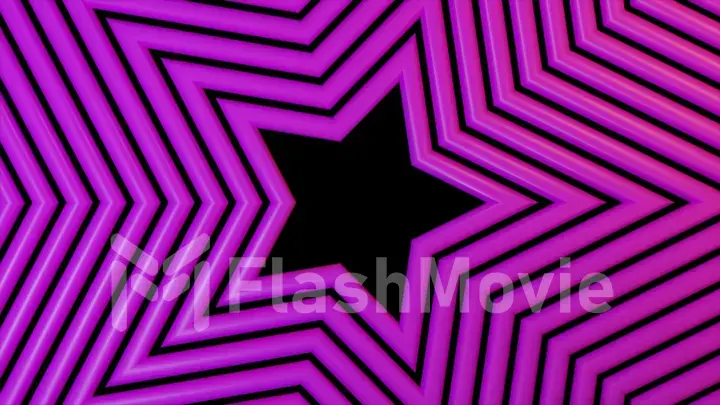 Abstract concept. Purple background of star shapes on a isolated black background. 3d illustration