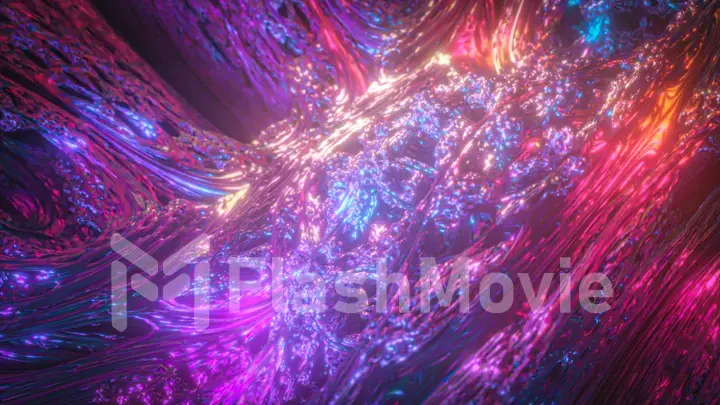 Abstract reflective neon ultraviolet surface.. Abstract 3d illustration for Night Party Posters, Banners or Advertisements.