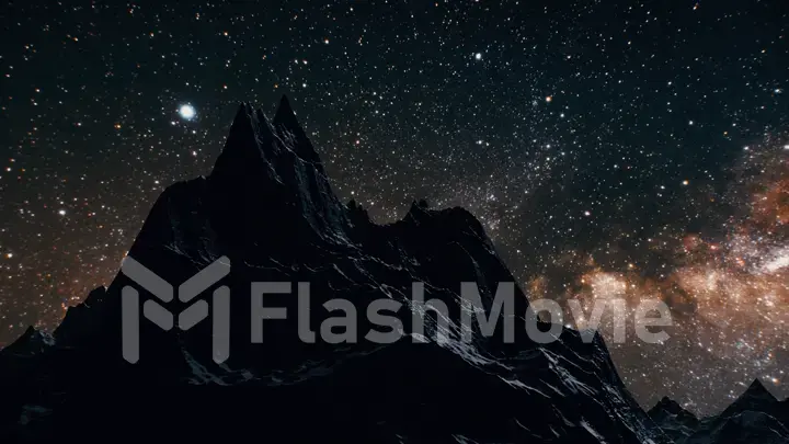 Star Milky Way in the night above the mountains 3d illustration. Elements of this image furnished by NASA