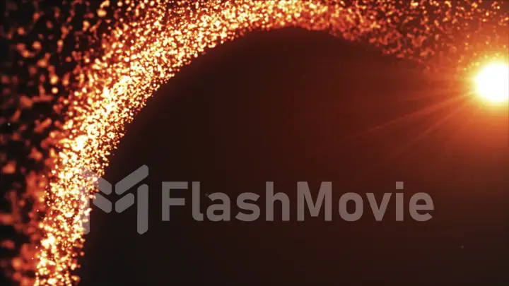 Abstract glowing dots, in a space with a bright flash