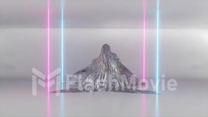 Dancing and entertainment concept. The diamond blanket is dancing. Ghost. 3d animation of seamless loop.