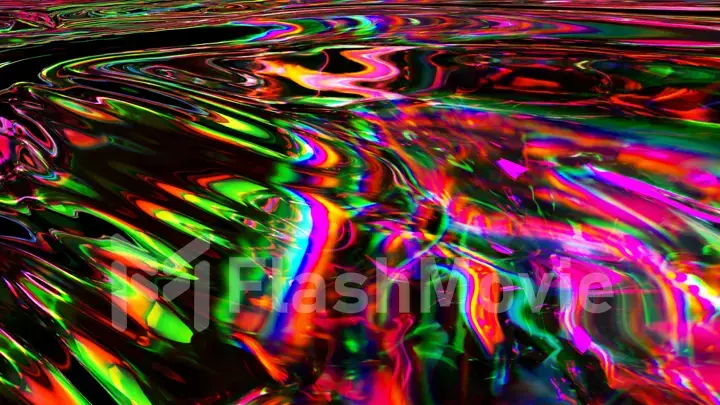 Cheerful colorful liquid animation. Fluid gradients video. Moving random wavy texture. Psychedelic animated abstract curved shapes. Trendy color dynamic. Vivid futuristic design. 3d illustration