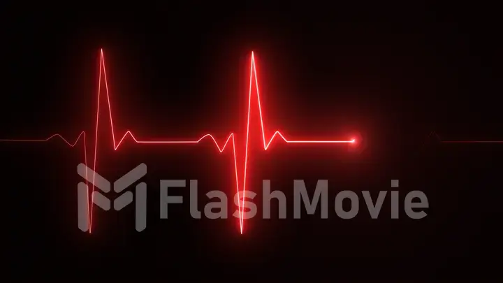 Cardiogram cardiograph oscilloscope screen red illustration background