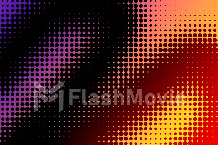 Abstract colorful halftone dots illustration with copy space