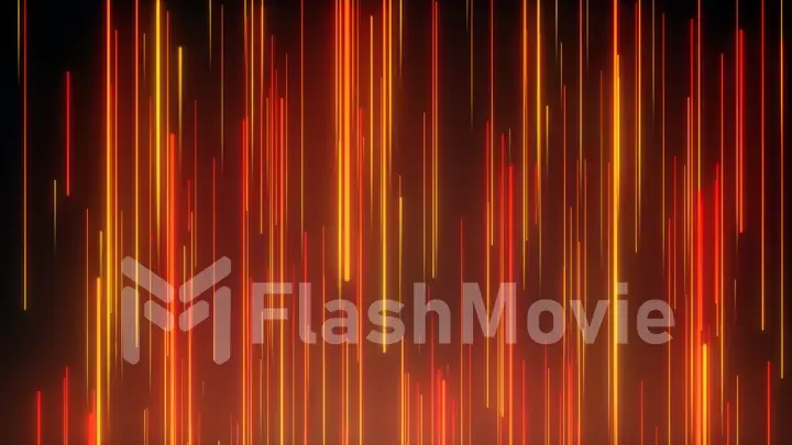 Abstract directional neon lines geometric background. Data flow. Optical fiber. Explosion star. 3d illustration motion effect. Fire orange modern light spectrum.