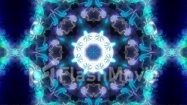 Glass wavy pattern like kaleidoscope with waves, multicolor gradient. 3D stylish abstract looped bg, wavy symmetrical structure of brilliant liquid glass. 4k trendy colorful fluid animation.