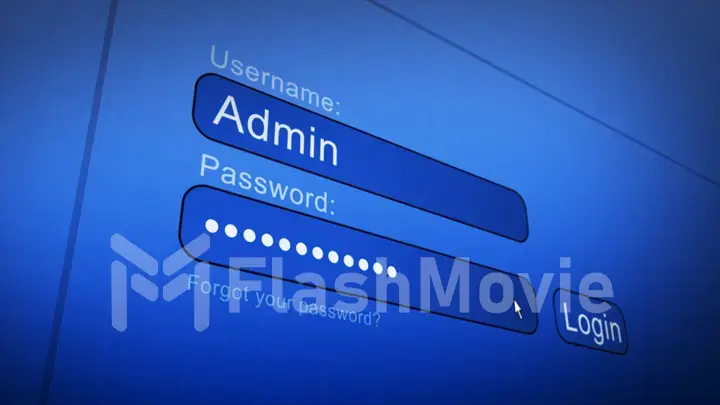 Login and password on computer blue screen