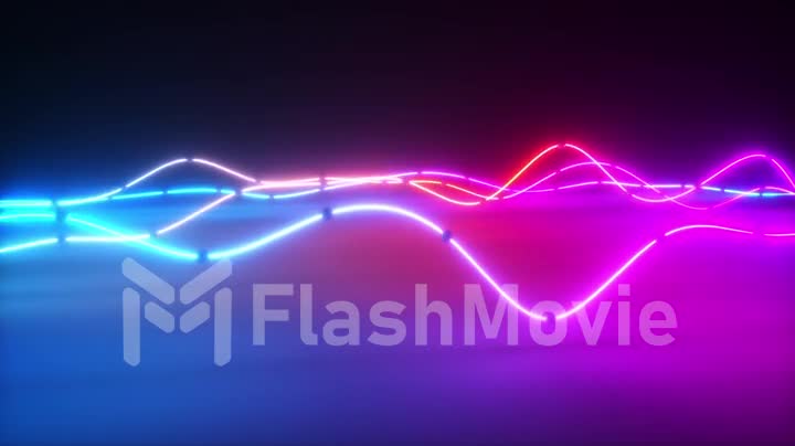 Colorful bright neon glowing graphic equalizer