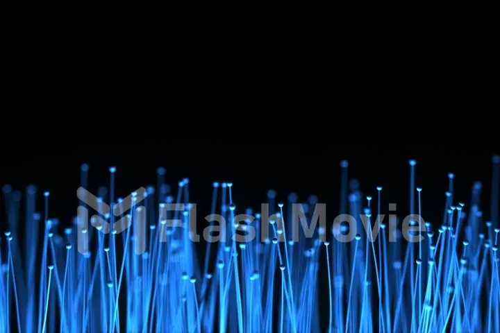 Abstract technology background. Optical fibers of distribution of the light signal from a diode towards a bunch. Used for high speed internet connection. 3d illustration