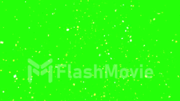 Golden explosion of confetti party on a green background