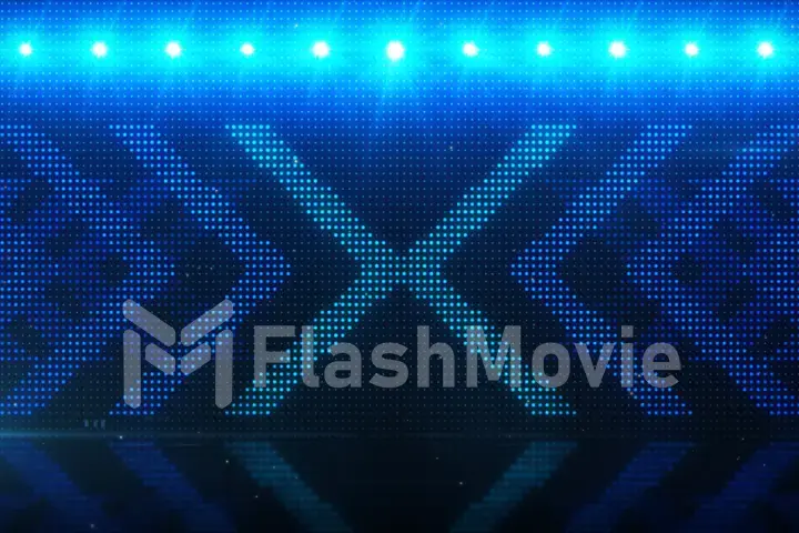 High Definition CGI motion backgrounds ideal for editing, led backdrops or broadcasting featuring of glowing arrows over a simulated led panel 3d illustration