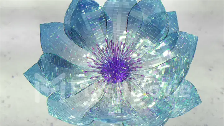 The concept of nature and animals. The blue diamond flower has blossomed. Petals. Pistils. Inflorescence.3d illustration