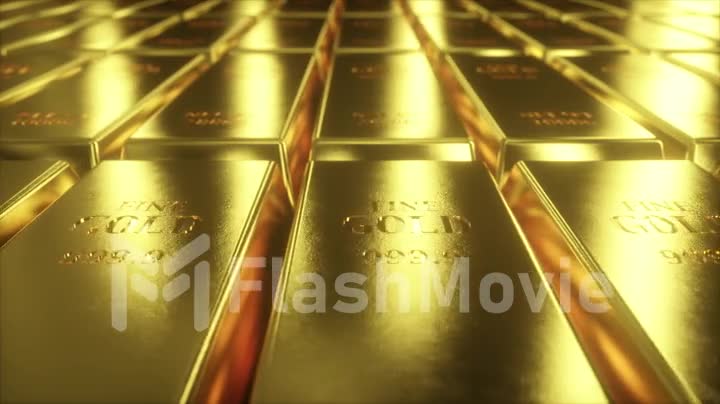 Sliding camera view on gold bars