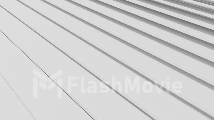 Abstract design of motion stairs. White minimal architectural background. 3d animation of a seamless loop