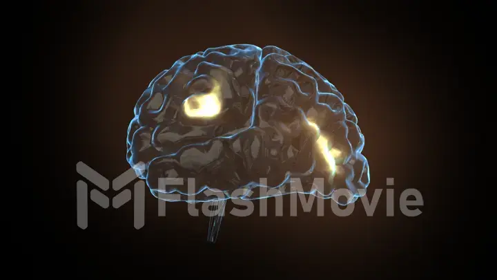 brain power concept with 3d rendering shiny human brain