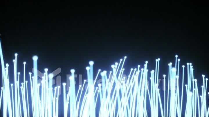 Optical fibers animation of distribution of the light signal