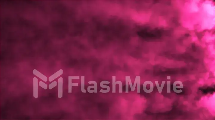Fast moving puffs of pink smoke on an isolated black background. Atmospheric smoke 4K Fog effect. VFX Element. Haze background. Abstract smoke cloud. 3d illustration