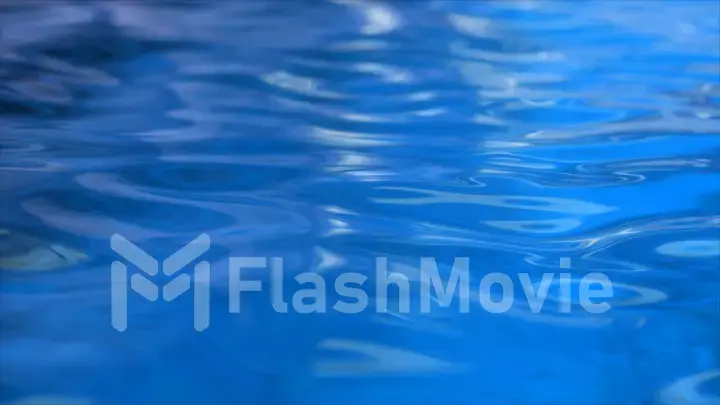 Pure blue water in pool with light reflections. 3d illustration