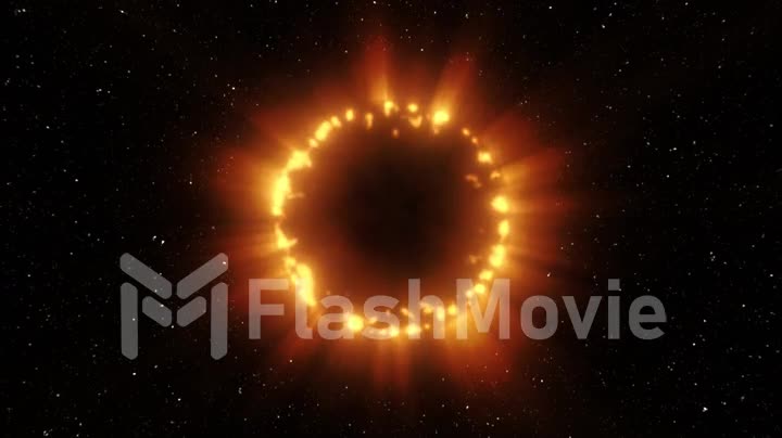 The concept of the origin of the sun. The gradual appearance of the sun. Eclipse. 3d animation