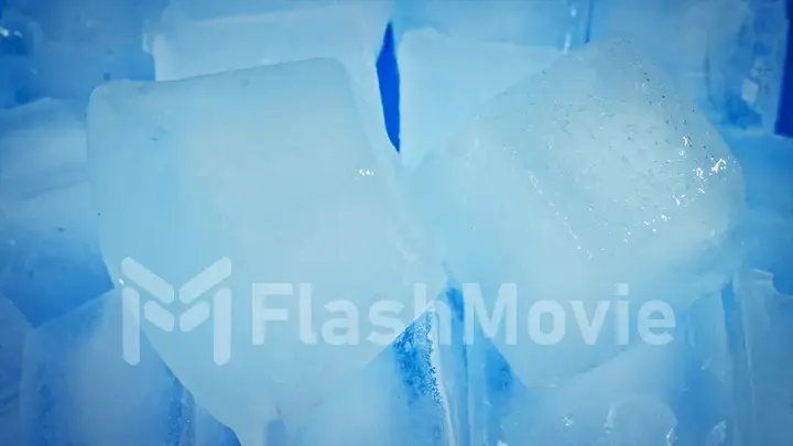 Ice abstract ice cubes in blue bowl