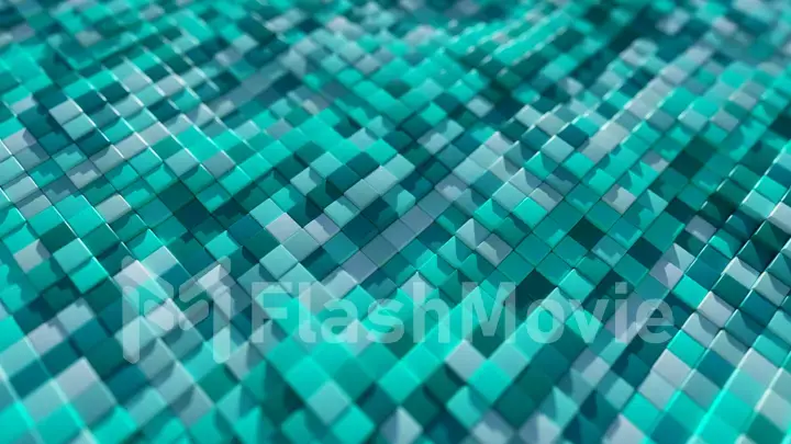 Abstract background of stone colorful cubes with random offset effect. 3d illustration