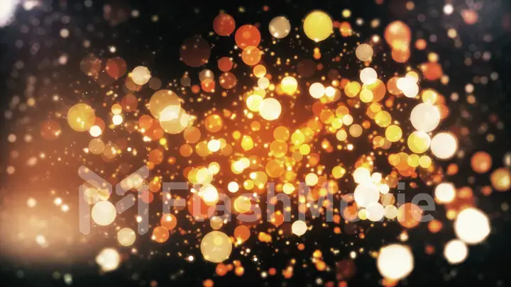 Falling golden particles background