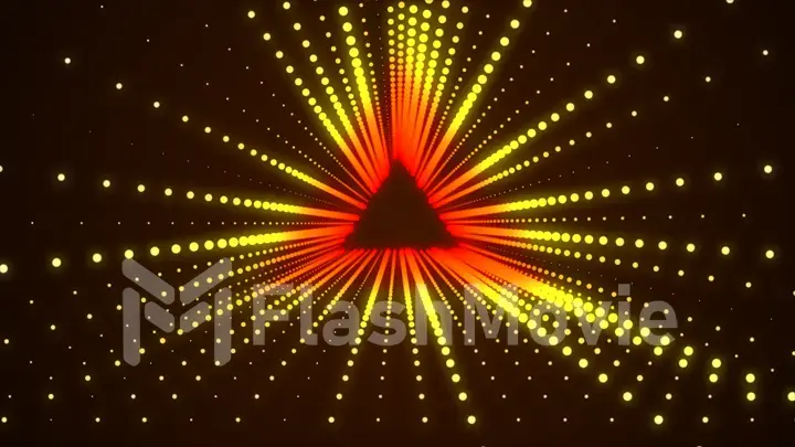 Abstract twisted yellow tunnel of dots background