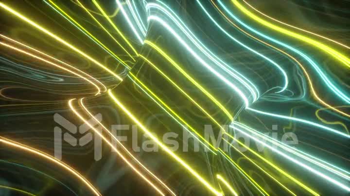 3d render, abstract topographic animation background, fluorescent ultraviolet light, glowing neon lines, move inside, colorful spectrum, modern colorful illumination