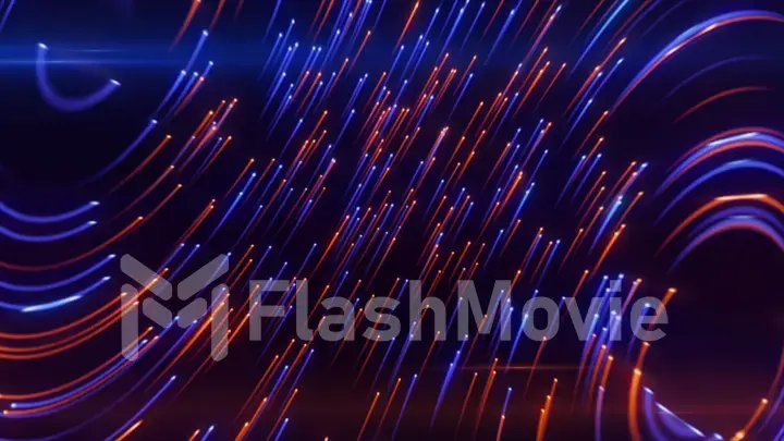Abstract neon background from light lines swirling in space. 3d illustration