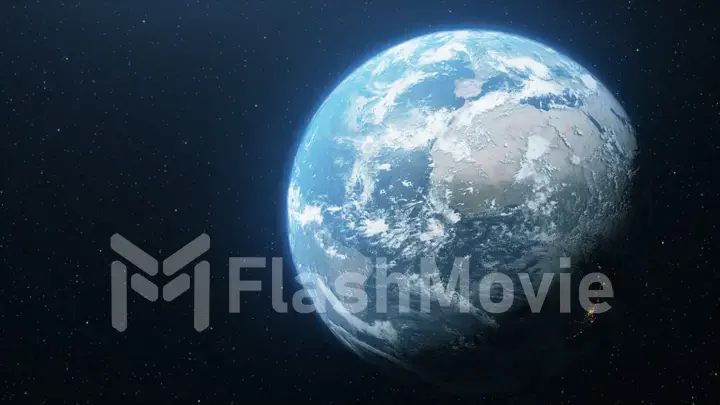 Ultra Realistic Earth from Space 3d illustration