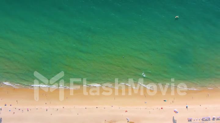 Stunning drone footage, top view of Karon beach in phuket island