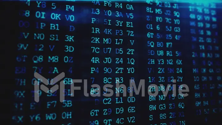 Hexadecimal abstract green code running up a computer screen.