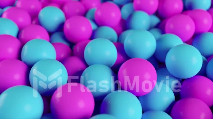 Colorful background from a pile of abstract blue and purple spheres