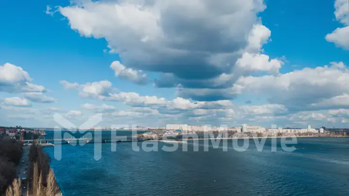 Time lapse 4k aerial view over the city