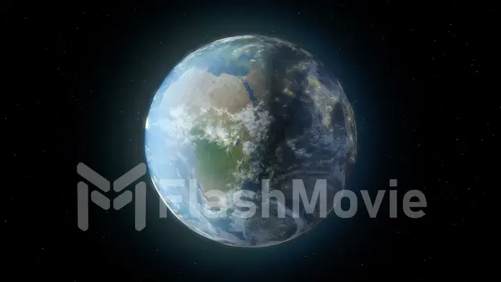 The rotation of earth from space 3d illustration