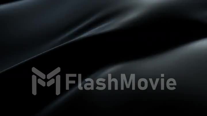 Black gradient liquid or fabric. Abstract fluid background animation. 3d animation