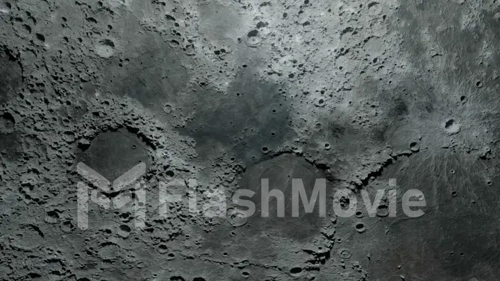 Textured surface of the moon close-up in motion. 3d illustration. Elements of this image furnished by NASA