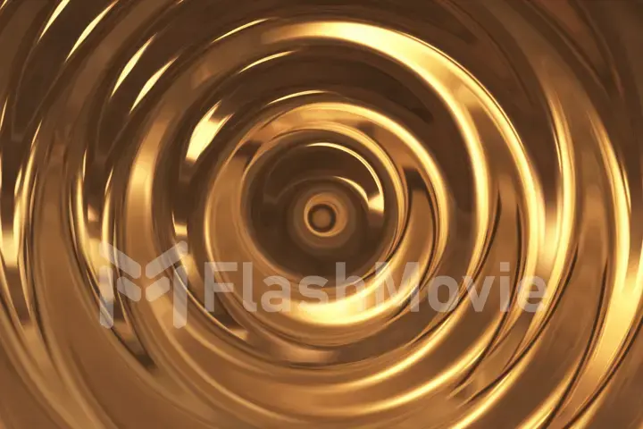 Abstract circle ripple colorful gold 3d illustration