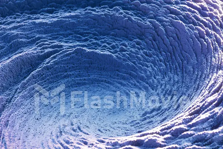 Abstract wave displacement surface. Abstract planet surface. Noise texture makes a highs and lows surface details. Blue pink spectrum. 3d illustration