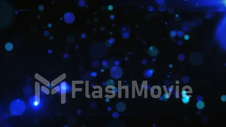Blue abstract lights bokeh background 3d illustration
