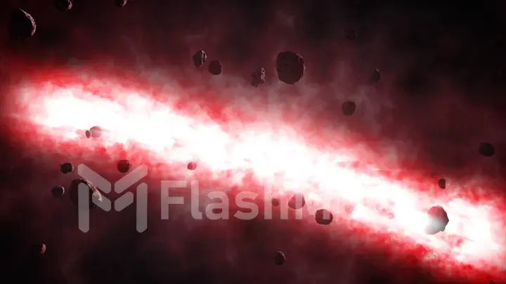 Space star and comet beautiful futuristic background 3D illustration